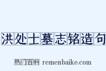 洪处士墓志铭造句是什么意思的图片